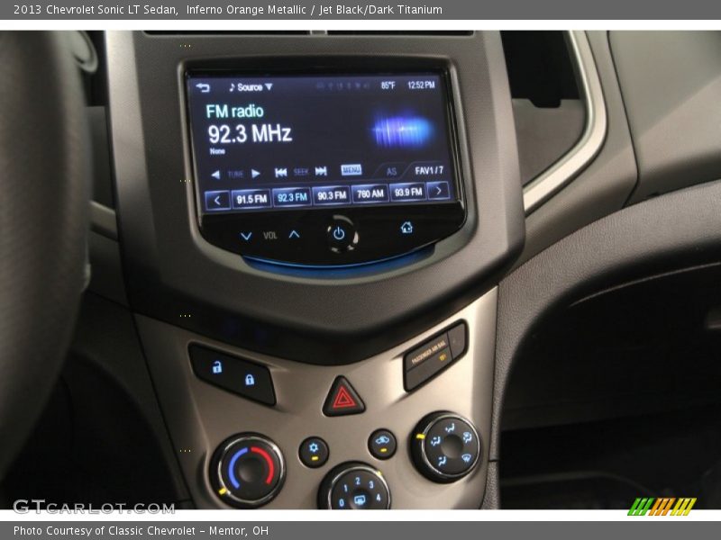 Inferno Orange Metallic / Jet Black/Dark Titanium 2013 Chevrolet Sonic LT Sedan
