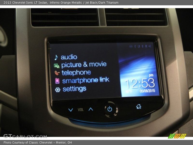 Inferno Orange Metallic / Jet Black/Dark Titanium 2013 Chevrolet Sonic LT Sedan
