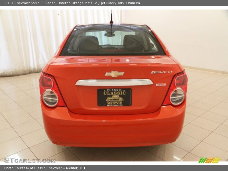 Inferno Orange Metallic / Jet Black/Dark Titanium 2013 Chevrolet Sonic LT Sedan