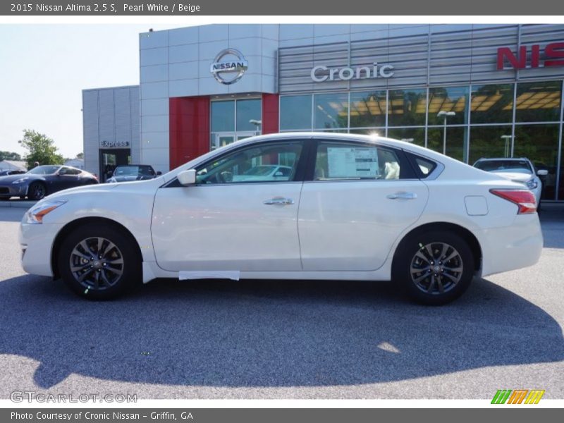 Pearl White / Beige 2015 Nissan Altima 2.5 S