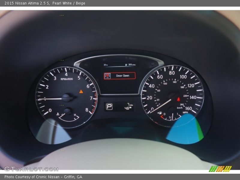Pearl White / Beige 2015 Nissan Altima 2.5 S