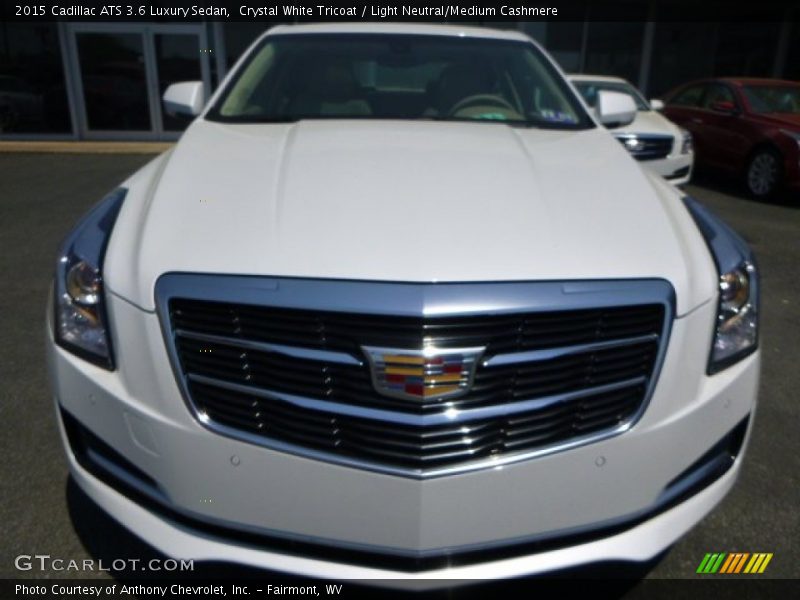 Crystal White Tricoat / Light Neutral/Medium Cashmere 2015 Cadillac ATS 3.6 Luxury Sedan