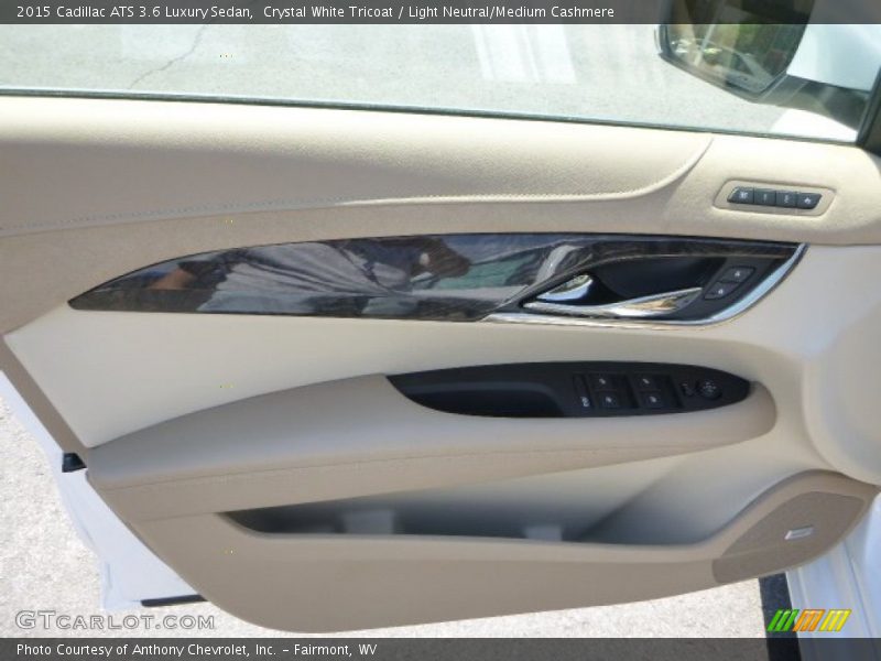 Crystal White Tricoat / Light Neutral/Medium Cashmere 2015 Cadillac ATS 3.6 Luxury Sedan