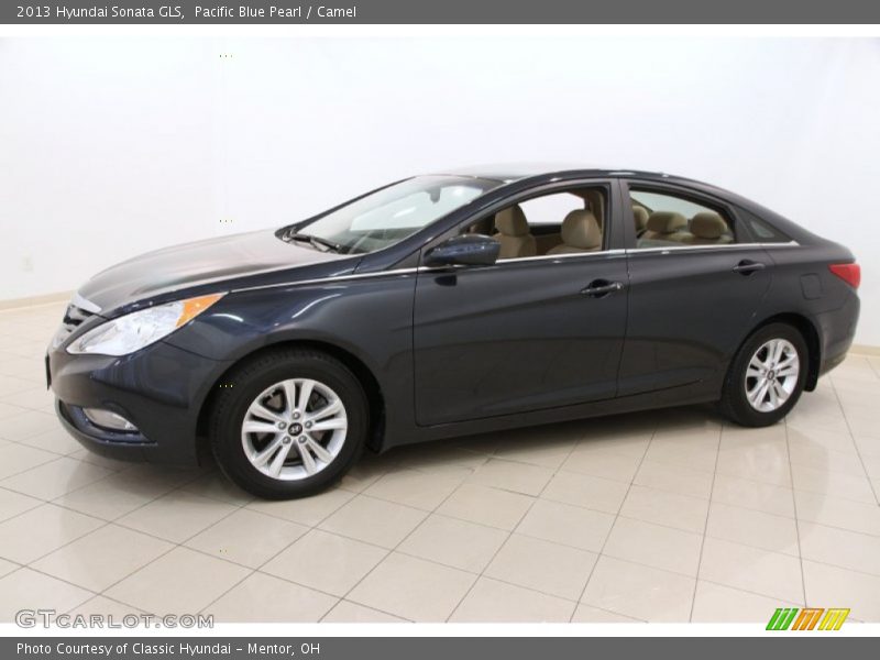 Pacific Blue Pearl / Camel 2013 Hyundai Sonata GLS
