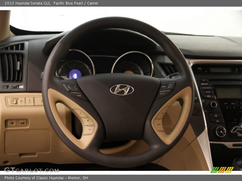 Pacific Blue Pearl / Camel 2013 Hyundai Sonata GLS