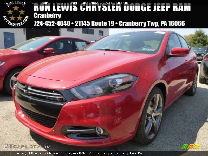 Redline Red 2 Coat Pearl / Black/Ruby Red Accent Stitching 2015 Dodge Dart GT