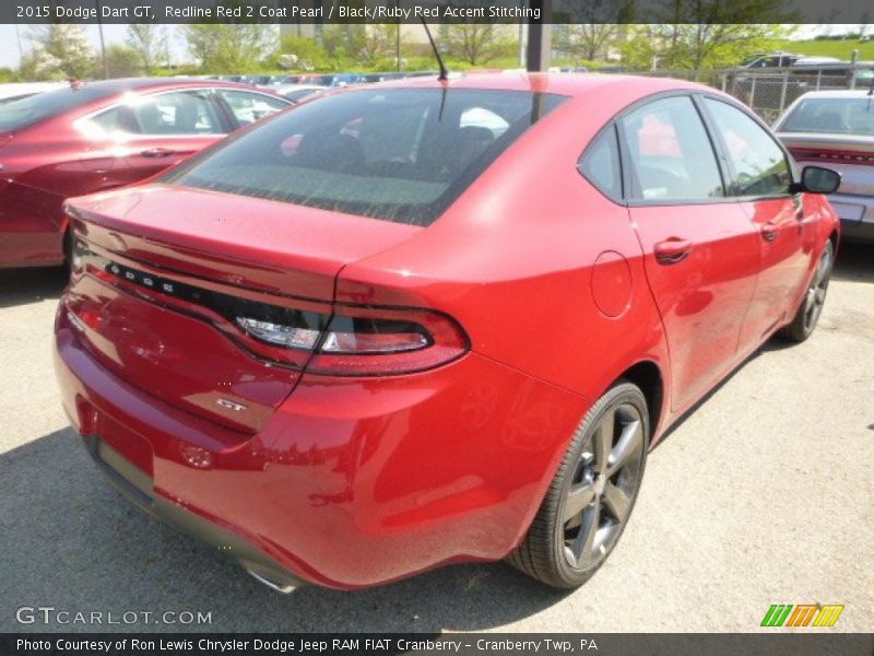 Redline Red 2 Coat Pearl / Black/Ruby Red Accent Stitching 2015 Dodge Dart GT