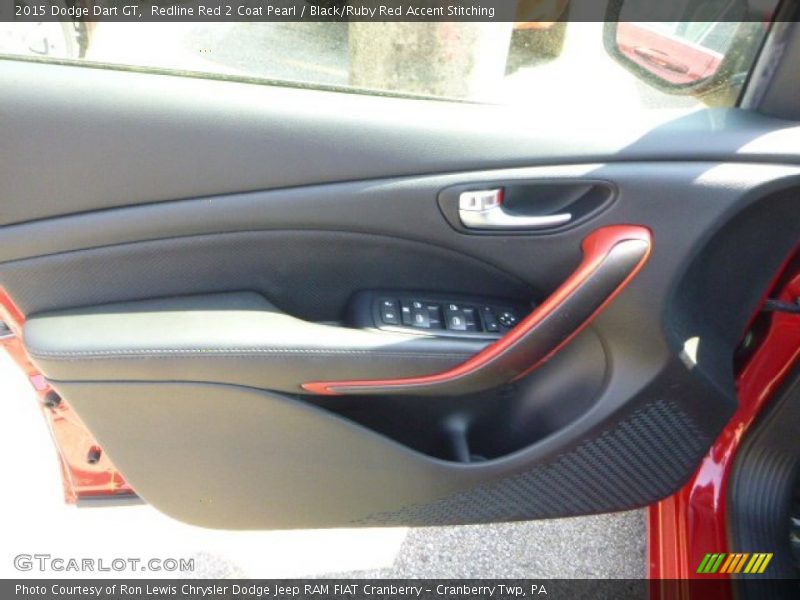 Redline Red 2 Coat Pearl / Black/Ruby Red Accent Stitching 2015 Dodge Dart GT
