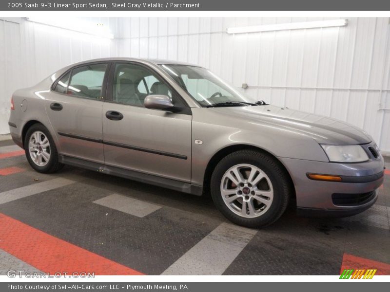 Steel Gray Metallic / Parchment 2005 Saab 9-3 Linear Sport Sedan