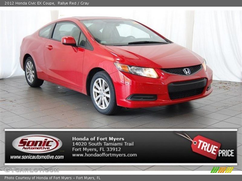 Rallye Red / Gray 2012 Honda Civic EX Coupe