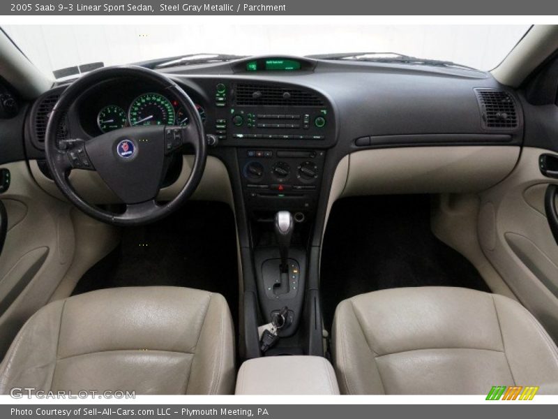 Steel Gray Metallic / Parchment 2005 Saab 9-3 Linear Sport Sedan