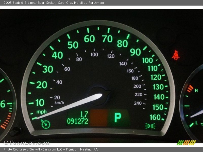 Steel Gray Metallic / Parchment 2005 Saab 9-3 Linear Sport Sedan
