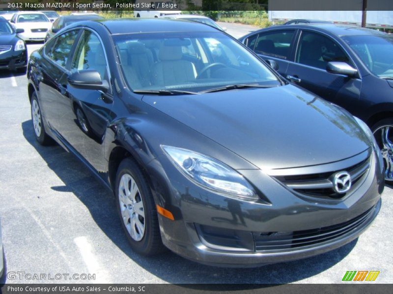 Polished Slate / Beige 2012 Mazda MAZDA6 i Sport Sedan