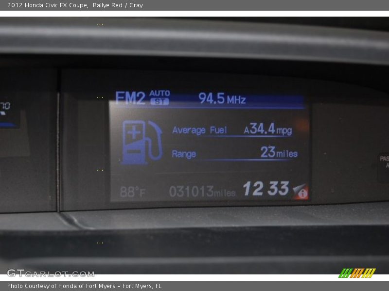 Rallye Red / Gray 2012 Honda Civic EX Coupe