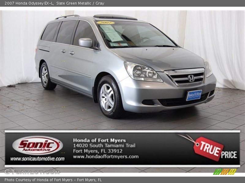 Slate Green Metallic / Gray 2007 Honda Odyssey EX-L