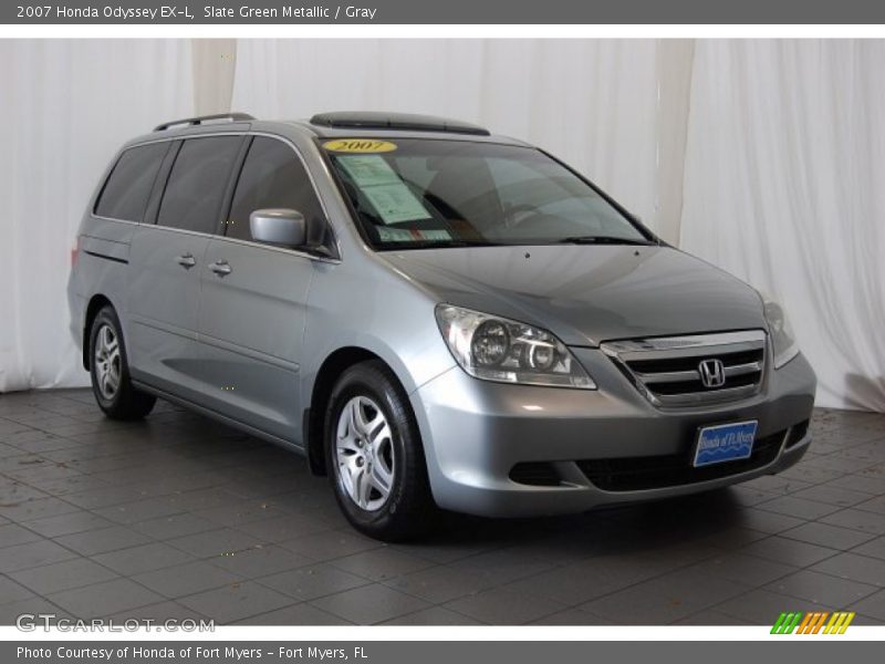 Slate Green Metallic / Gray 2007 Honda Odyssey EX-L