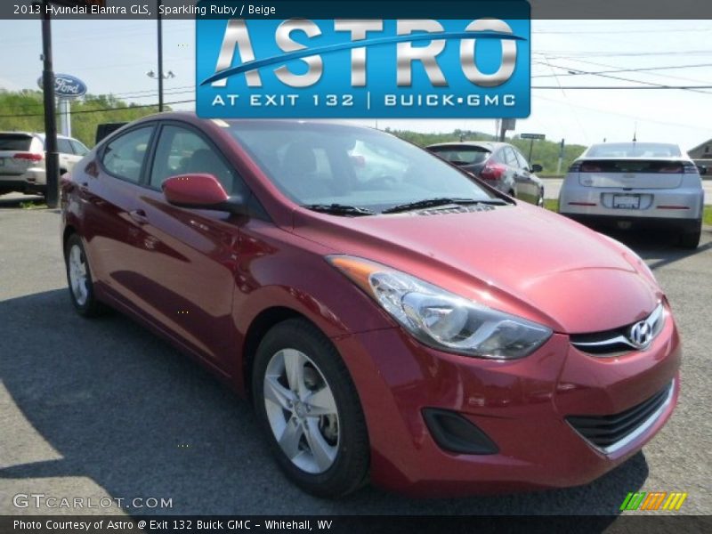 Sparkling Ruby / Beige 2013 Hyundai Elantra GLS