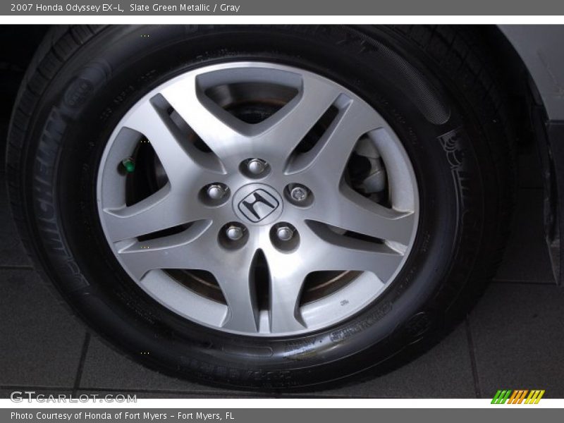Slate Green Metallic / Gray 2007 Honda Odyssey EX-L