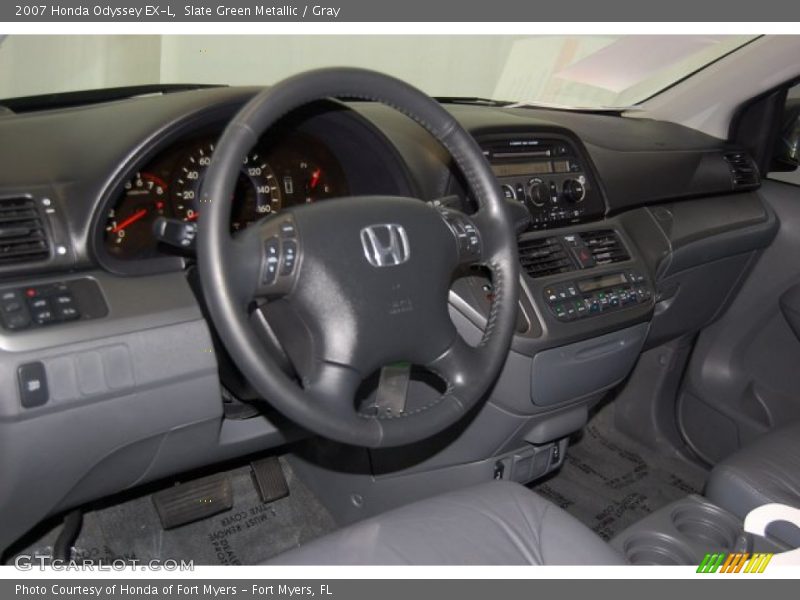 Slate Green Metallic / Gray 2007 Honda Odyssey EX-L