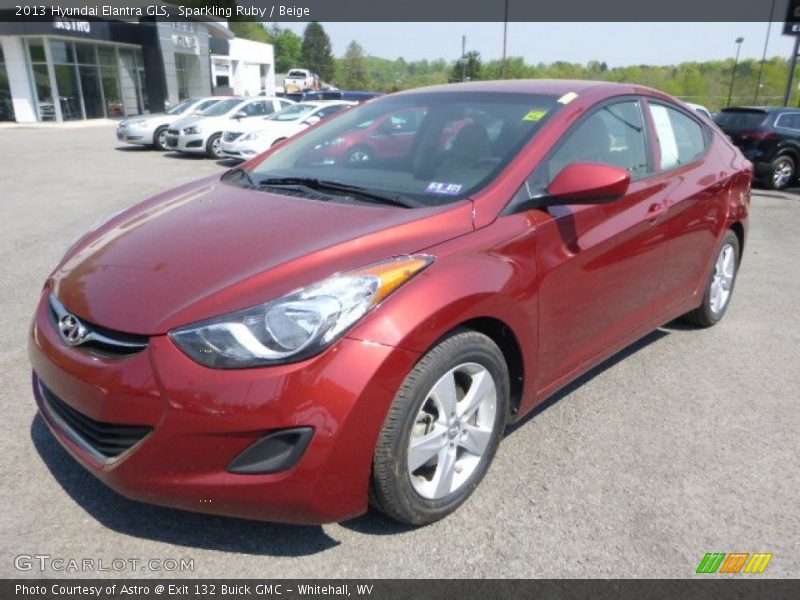 Sparkling Ruby / Beige 2013 Hyundai Elantra GLS