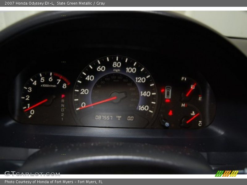 Slate Green Metallic / Gray 2007 Honda Odyssey EX-L