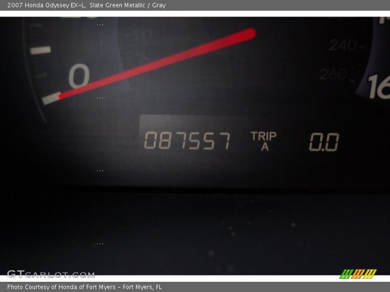 Slate Green Metallic / Gray 2007 Honda Odyssey EX-L