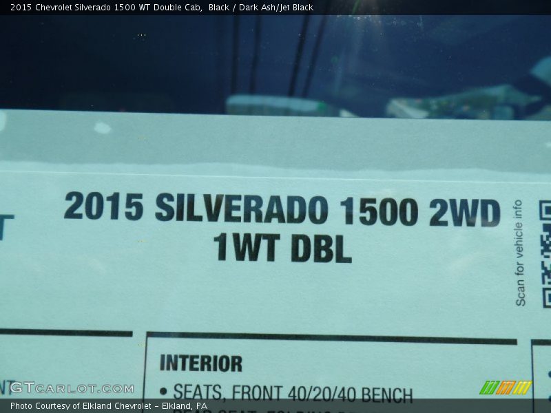 Black / Dark Ash/Jet Black 2015 Chevrolet Silverado 1500 WT Double Cab