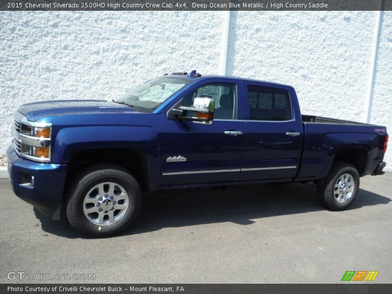 Deep Ocean Blue Metallic / High Country Saddle 2015 Chevrolet Silverado 3500HD High Country Crew Cab 4x4