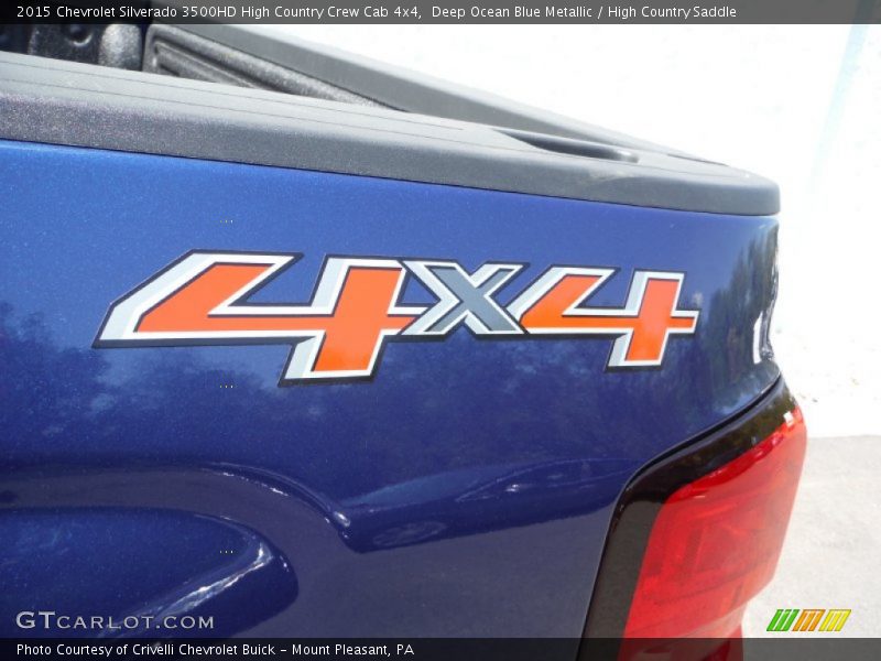 Deep Ocean Blue Metallic / High Country Saddle 2015 Chevrolet Silverado 3500HD High Country Crew Cab 4x4