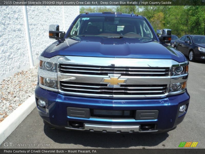 Deep Ocean Blue Metallic / High Country Saddle 2015 Chevrolet Silverado 3500HD High Country Crew Cab 4x4