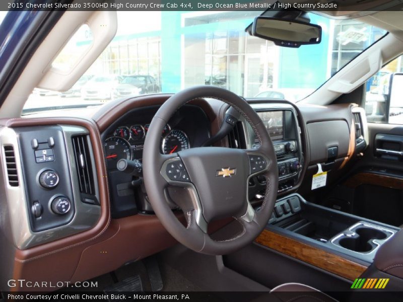 Deep Ocean Blue Metallic / High Country Saddle 2015 Chevrolet Silverado 3500HD High Country Crew Cab 4x4