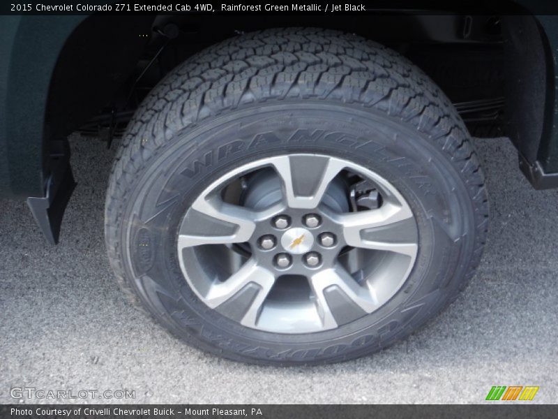 Rainforest Green Metallic / Jet Black 2015 Chevrolet Colorado Z71 Extended Cab 4WD