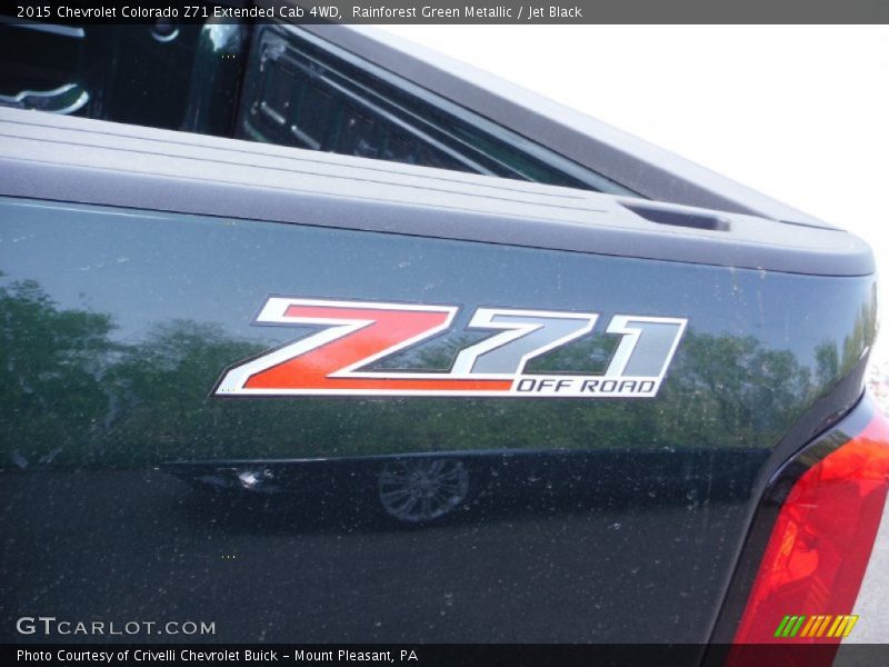 Rainforest Green Metallic / Jet Black 2015 Chevrolet Colorado Z71 Extended Cab 4WD