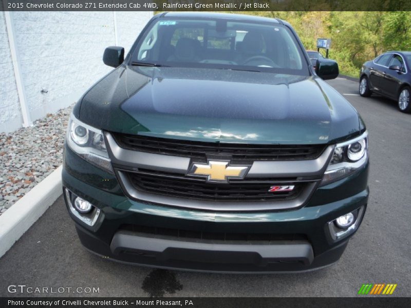 Rainforest Green Metallic / Jet Black 2015 Chevrolet Colorado Z71 Extended Cab 4WD