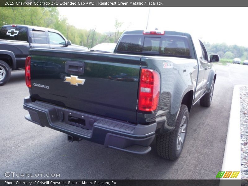 Rainforest Green Metallic / Jet Black 2015 Chevrolet Colorado Z71 Extended Cab 4WD
