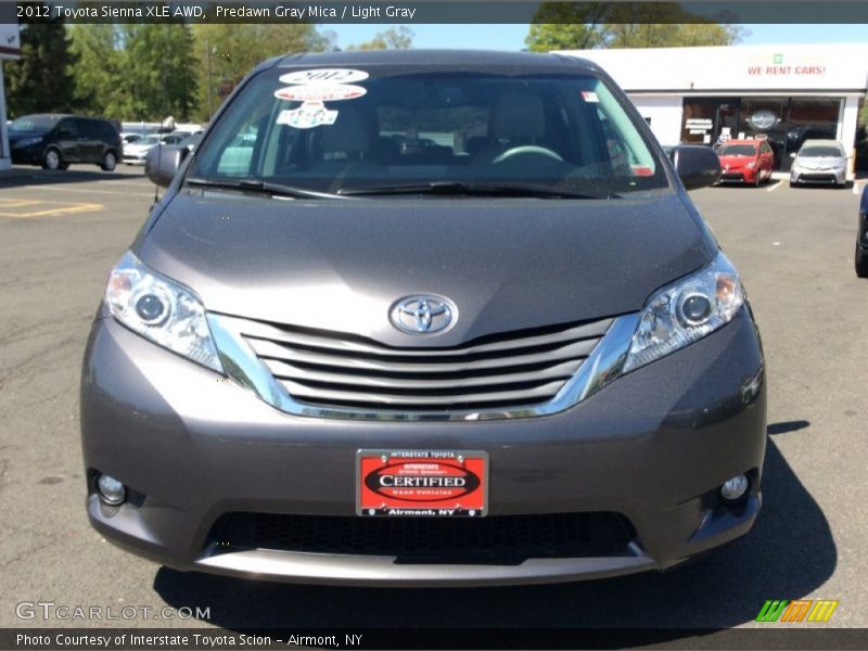 Predawn Gray Mica / Light Gray 2012 Toyota Sienna XLE AWD