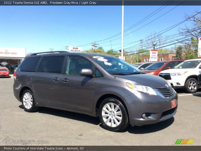 Predawn Gray Mica / Light Gray 2012 Toyota Sienna XLE AWD