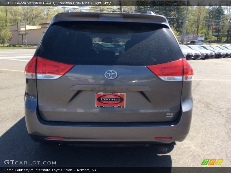 Predawn Gray Mica / Light Gray 2012 Toyota Sienna XLE AWD