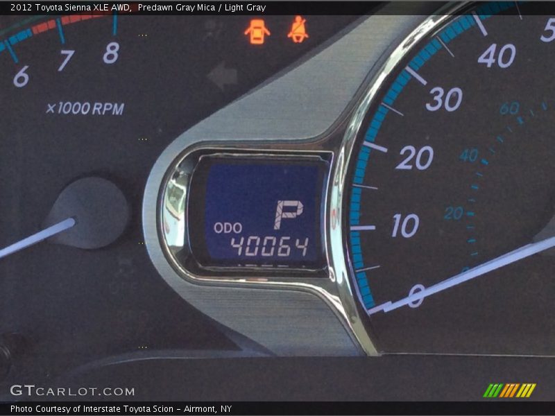 Predawn Gray Mica / Light Gray 2012 Toyota Sienna XLE AWD