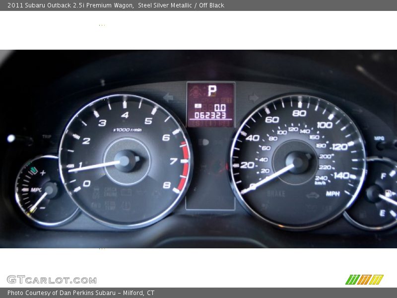 Steel Silver Metallic / Off Black 2011 Subaru Outback 2.5i Premium Wagon