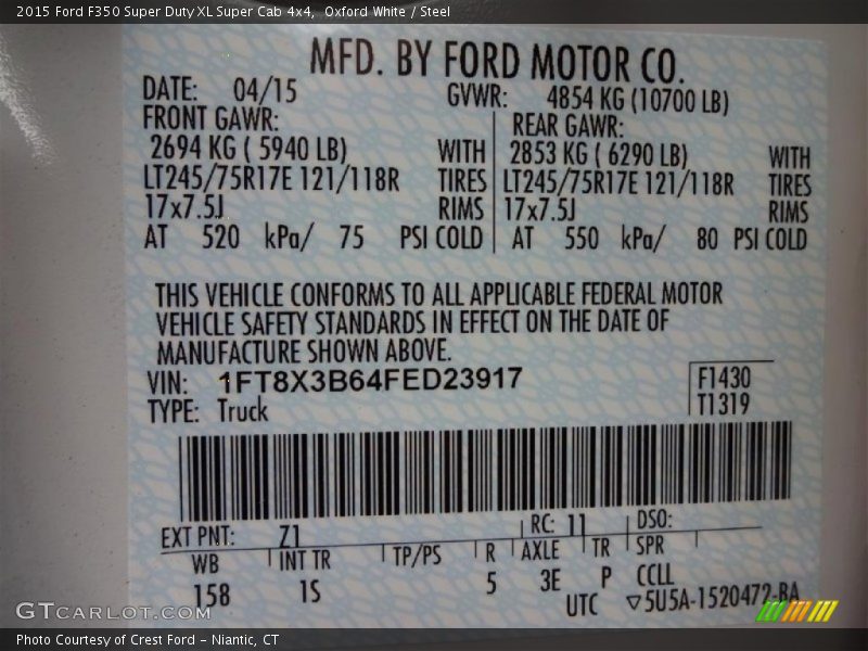 Oxford White / Steel 2015 Ford F350 Super Duty XL Super Cab 4x4