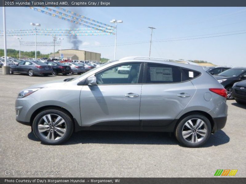 Graphite Gray / Beige 2015 Hyundai Tucson Limited AWD