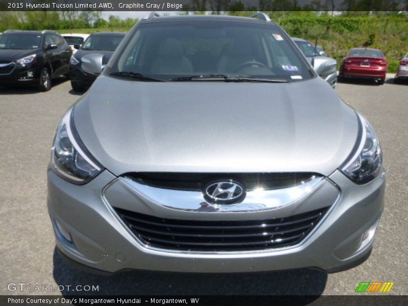 Graphite Gray / Beige 2015 Hyundai Tucson Limited AWD