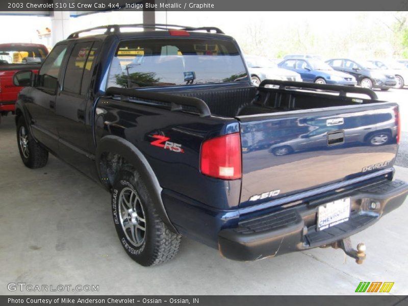 Indigo Blue Metallic / Graphite 2003 Chevrolet S10 LS Crew Cab 4x4