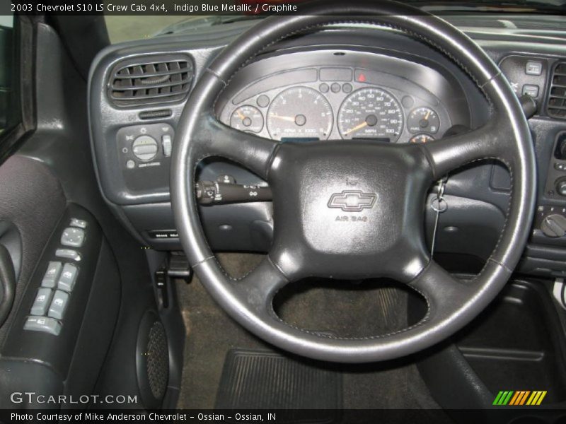 Indigo Blue Metallic / Graphite 2003 Chevrolet S10 LS Crew Cab 4x4