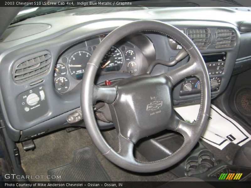 Indigo Blue Metallic / Graphite 2003 Chevrolet S10 LS Crew Cab 4x4