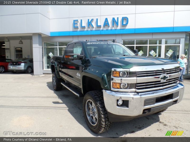 Rainforest Green Metallic / Jet Black 2015 Chevrolet Silverado 2500HD LT Double Cab 4x4