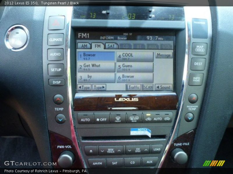 Tungsten Pearl / Black 2012 Lexus ES 350