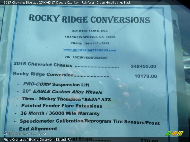 Rainforest Green Metallic / Jet Black 2015 Chevrolet Silverado 2500HD LT Double Cab 4x4