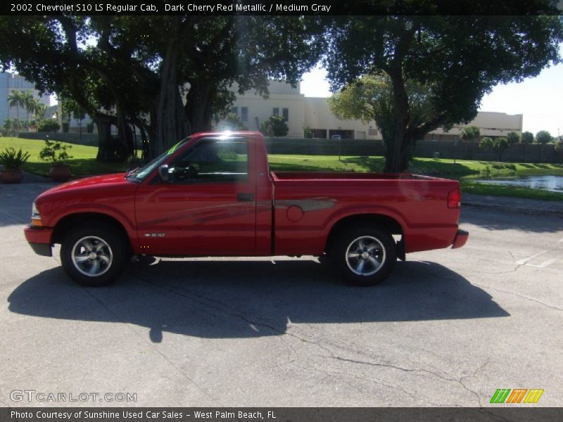 Dark Cherry Red Metallic / Medium Gray 2002 Chevrolet S10 LS Regular Cab